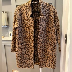 JADE BY MELODY TAM LEOPARD OVERCOAT SIZE SMALL